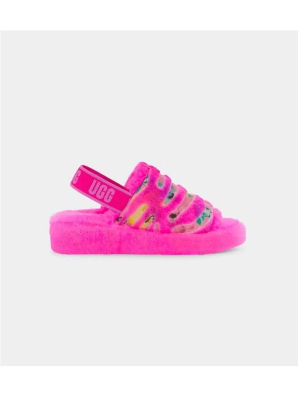 UGG Fluff Yeah Tiger Flower Slides Size 7 Taffy Pink - Picture 8 of 8